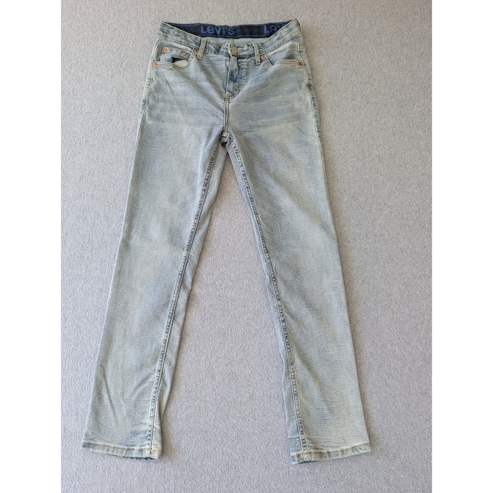 Levis 502 Regular Taper Light Wash Denim Jeans Boys Size 18 Reg W29 L31